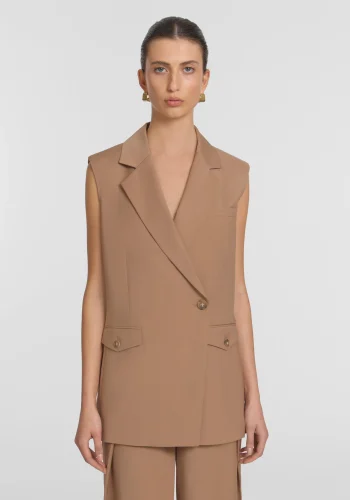 Viktoria & Woods Best Sellers>Destination Sleeveless Blazer CAMEO