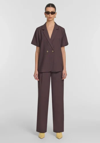 Viktoria & Woods Tops|V&W Icons>Hepburn Shirt CHOCOLATE