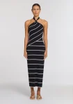 Viktoria & Woods Dresses>Lonesome Dress BLACK WHITE STRIPE