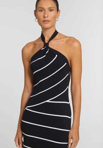 Viktoria & Woods Dresses>Lonesome Dress BLACK WHITE STRIPE