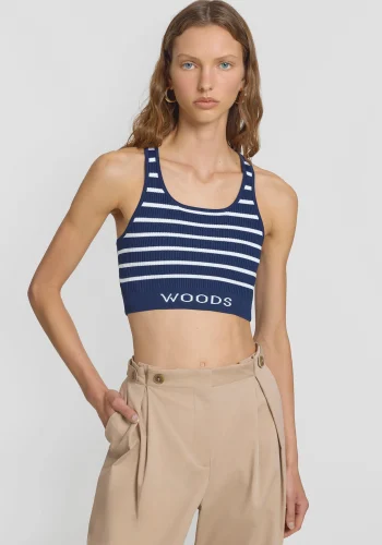 Viktoria & Woods Best Sellers>Lyra Crop NAVY/IVORY