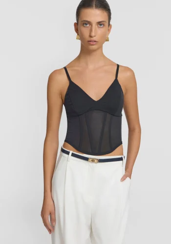 Viktoria & Woods Tops|V&W Icons>OMEGA BUSTIER BLACK