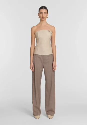 Viktoria & Woods Best Sellers>Royale Leather Top BONE