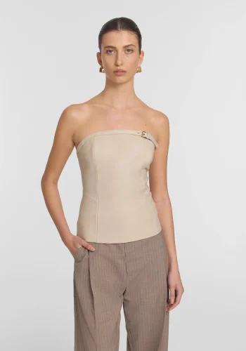 Viktoria & Woods Best Sellers>Royale Leather Top BONE