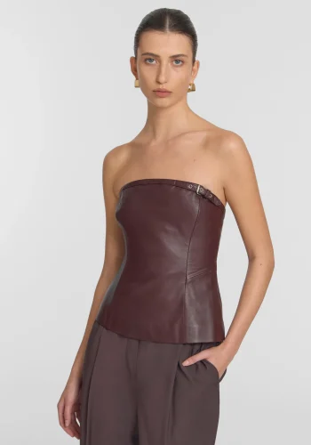 Viktoria & Woods Best Sellers>Royale Leather Top DEEP PLUM