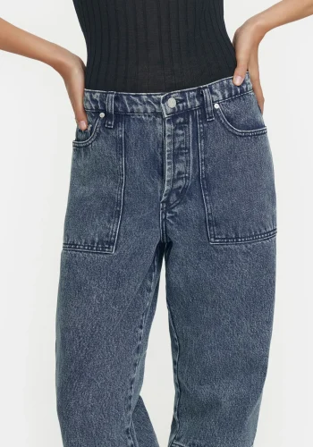 Viktoria & Woods Straight Leg|Mid Rise>Stones Unisex Jean ACID BLUE